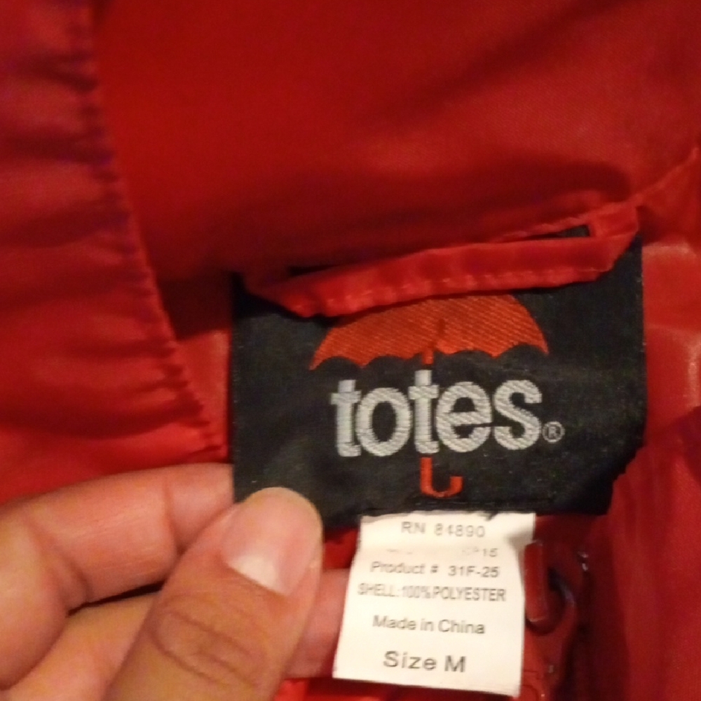 Totes Red Windbreaker Hooded Jacket - Picture 6 of 7